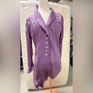 Twister Purple Button-Front Women's Top